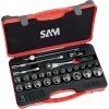 Coffret 1/2'' de 27 outils Sam outillage 12 pans en mm - 75-S27PA