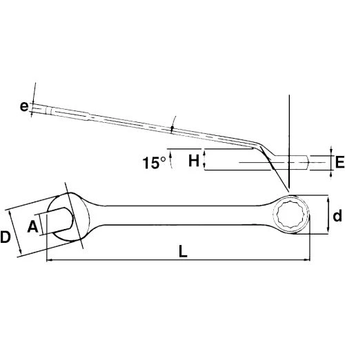 Clé mixte contre-coudée Sam outillage - 53-L 2 Clé mixte contre-coudée Sam outillage - 53-L – Image 2