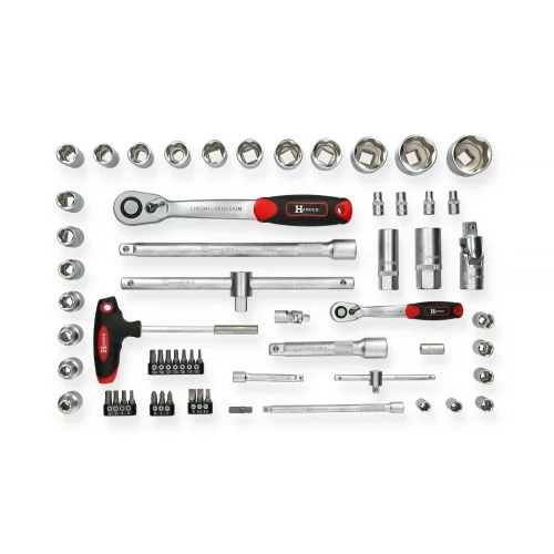 Coffret de douilles 1/4'' + 1/2'' 6 pans métriques 60 pièces Hanger 6 Coffret de douilles 1/4'' + 1/2'' 6 pans métriques 60 pièces Hanger – Image 6