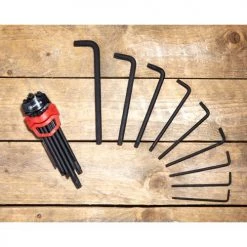 Jeu de 9 clés mâles étoile percée noire Hanger -Clé et douille Soldes AFD 178455