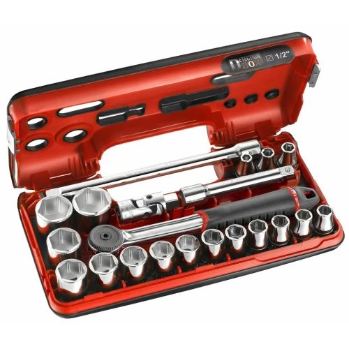 Coffret douilles 1/2'' 6 pans métriques 21 pièces Facom S.161DBOX1 1 Coffret douilles 1/2'' 6 pans métriques 21 pièces Facom S.161DBOX1