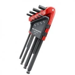 Jeu de 8 clés mâles coudées longues tête sphérique 6 pans Facom 83SH.JP8AU